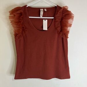 Anthropologie Burnt Orange
Organza Top